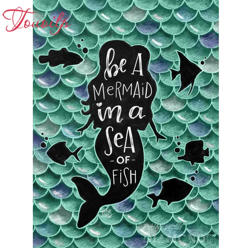 Алмазная 3d вышивка сделай сам Будьте русалкой в море рыбы алмазная живопись