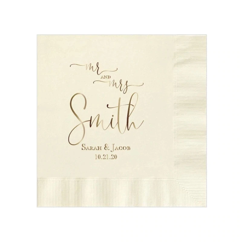 Personalized Mr and Mrs Wedding Napkins Custom Monogram Beverage Cocktail Cake Dessert Appetizers Luncheon Dinner Guest Towel | Дом и сад