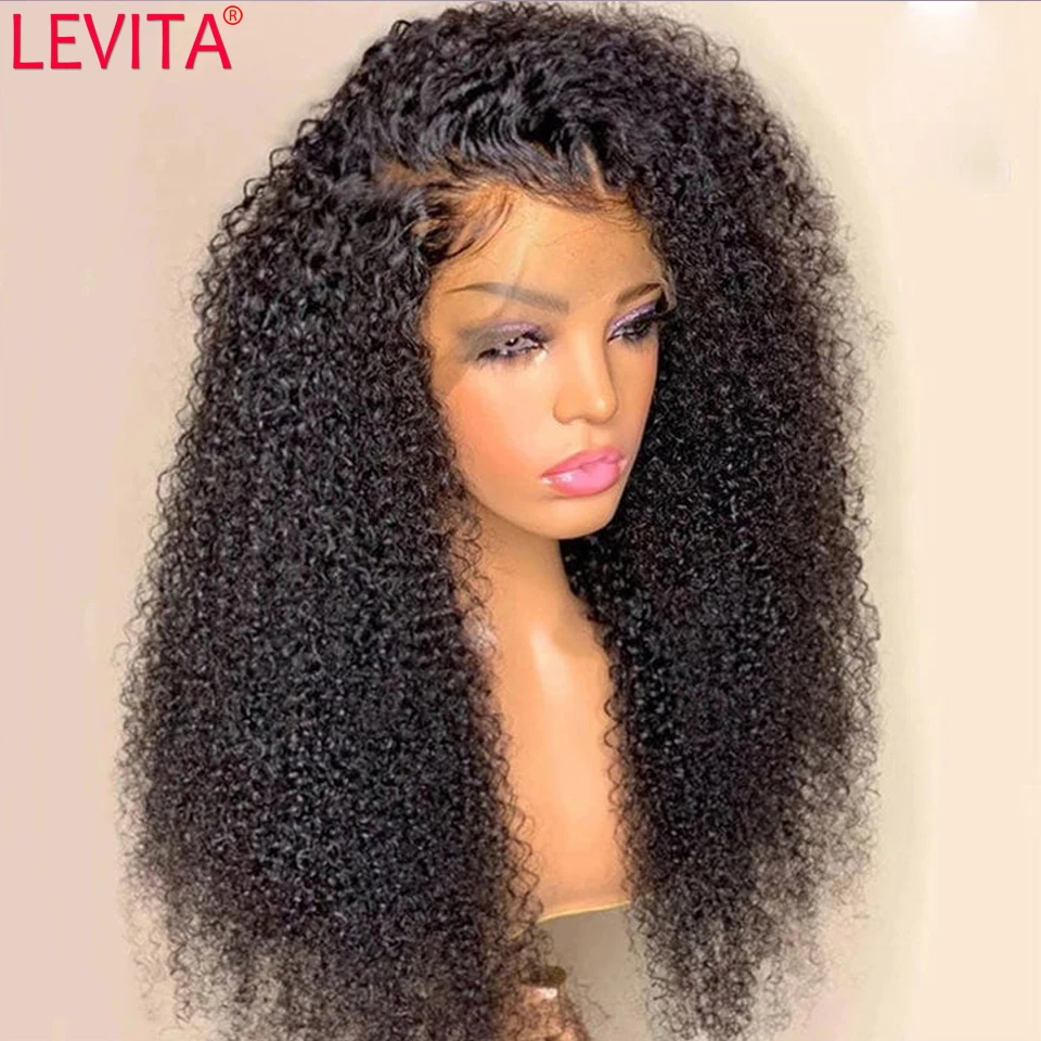 250 Density Afro Kinky Curly Lace Closure Wig 13x4 Lace Frontal Wig Brazilian 30 Inch Curly Lace Front Human Hair Wigs For Women
