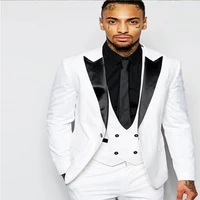 2022 tailor made slim fit fashion men suits for wedding peaked lapel groom tuxedos male 3 piece %ef%bc%88jacket vest pants %ef%bc%89