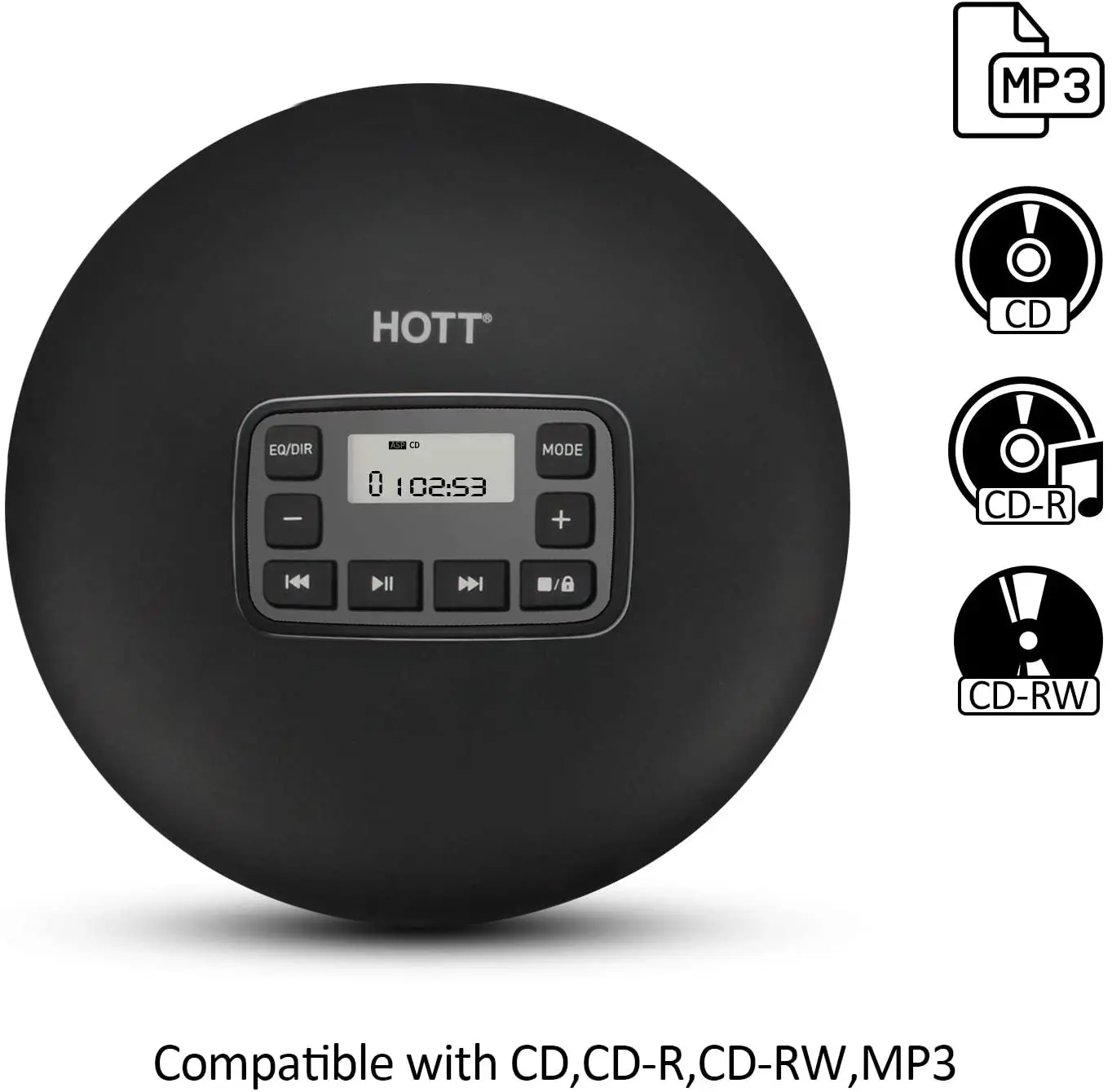 HOTT CD204 портативный CD плеер персональный компактный с наушниками анти