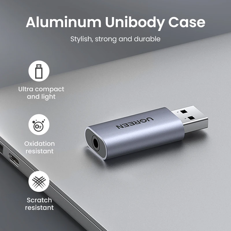 Звуковая карта UGREEN 2 в 1 внешняя звуковая с USB аудио интерфейсом 3 5 мм аудиоадаптер