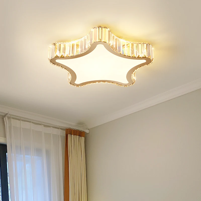 Современная хрустальная Светодиодная потолочная лампа для спальни гостиной