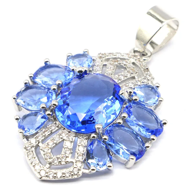 46x24 мм Новый Statement Jewelry Набор насыщенный Синий Фиолетовый Танзанит циркон женские