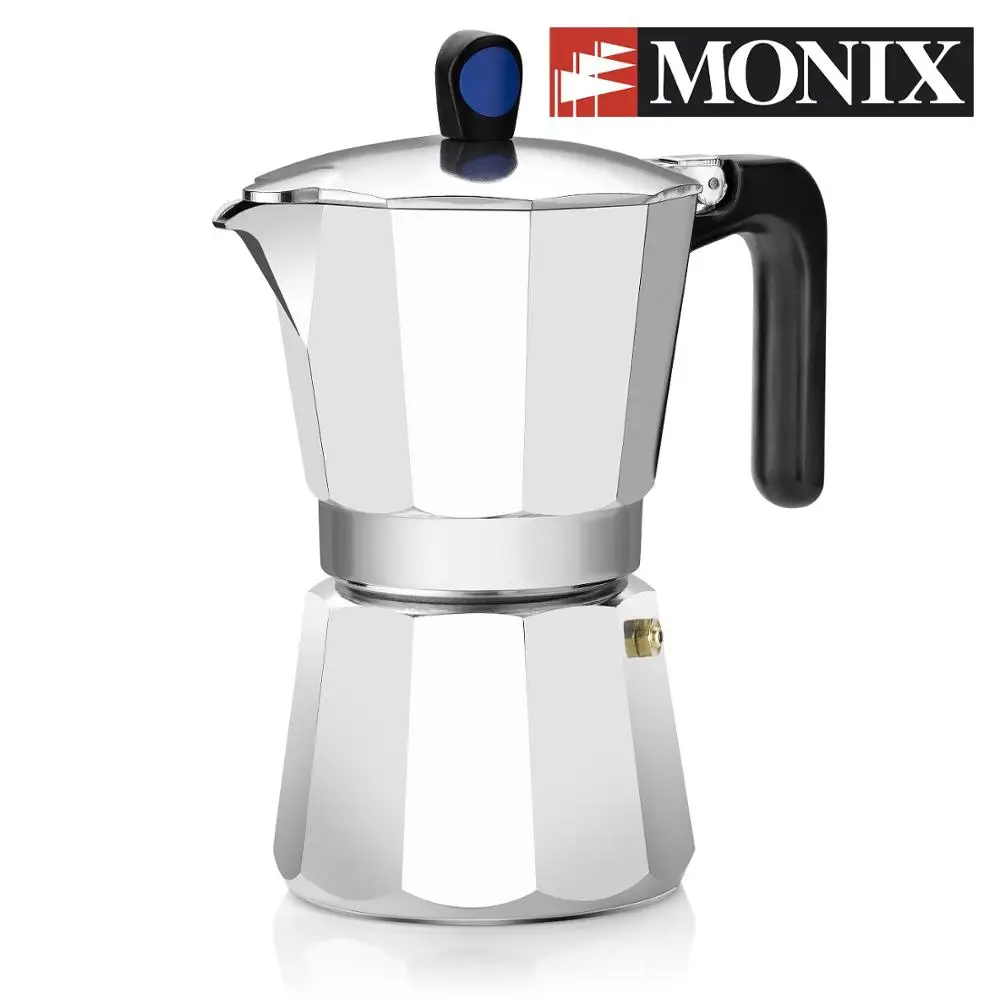 Monix Индукционная Экспресс Итальянская Кофеварка из серебристого алюминия. От 6 до