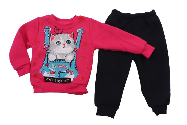 Утепленный костюм &quotкот в кармане&quot для девочек | Детская одежда и обувь