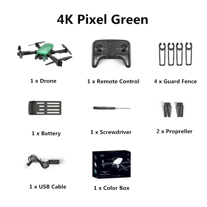 green R8 складной Радиоуправляемый квадрокоптер 4k селфи Дрон HD Двойная камера FPV Божья коровка высота удержания оптическая камера потока Дрон вертолет - Color: green