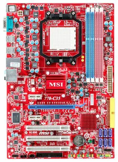 

Материнская плата MSI 770-C35, разъем AM2/AM2 +, материнская плата DDR3 AMD 770 PCI-E 2,0 USB2.0 ATX для процессоров Phenom II