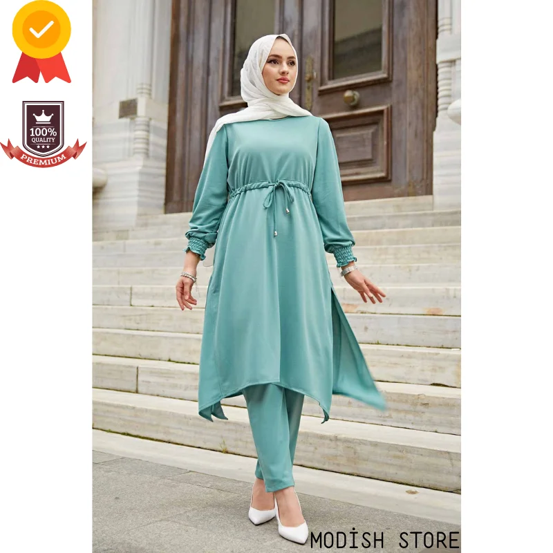 Linerless Asymmetric Muslim Woman Set |NEW SEASON| Dubai Abaya Turkey Muslim Dress Kaftan Modest Clothing Islamic Gift