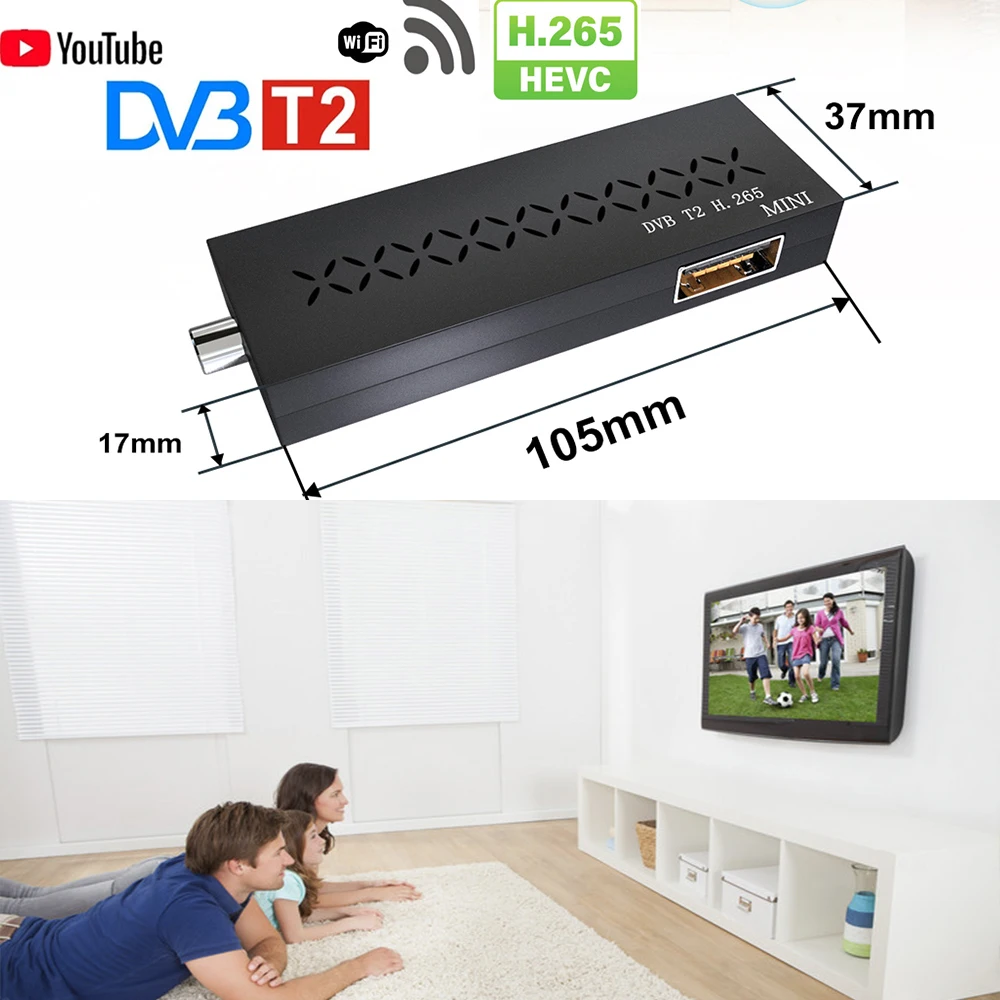 

Haohsat DVB-T2MI TV Stick H.265 10Bit HEVC HD DVB T2, итальянский спутниковый ресивер
