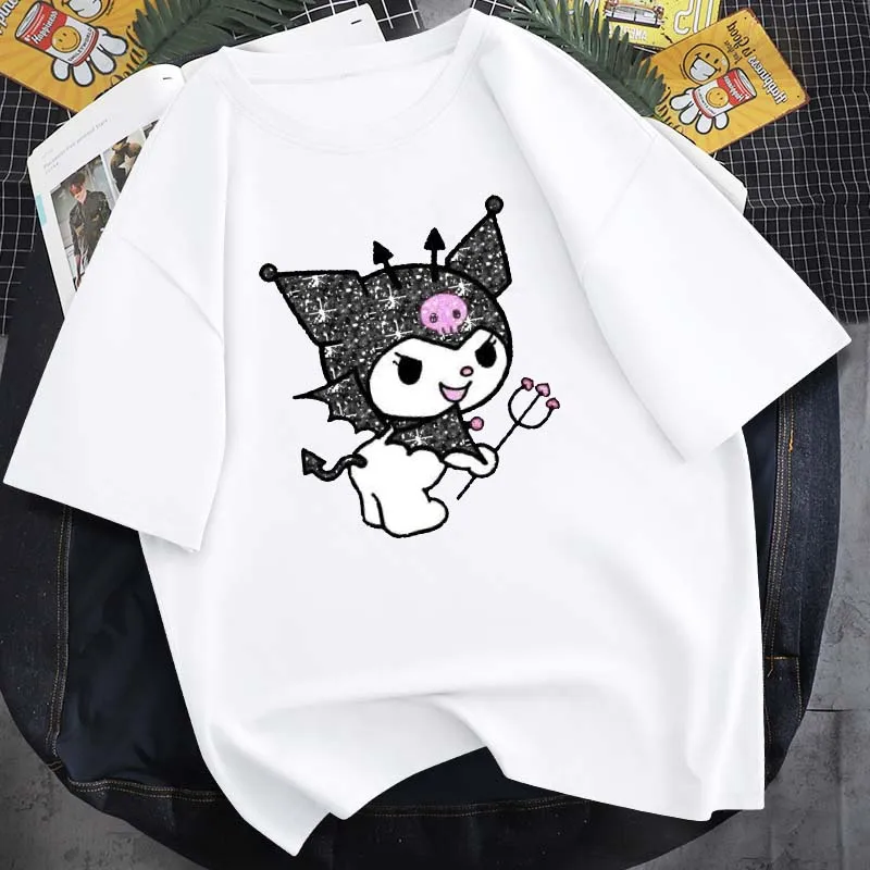 

Cute Rabbit Print New Harajuku T-Shirt 14-Color Pure Cotton Round Neck Neutral Summer Short-Sleeved Casual Daily Fashion Top