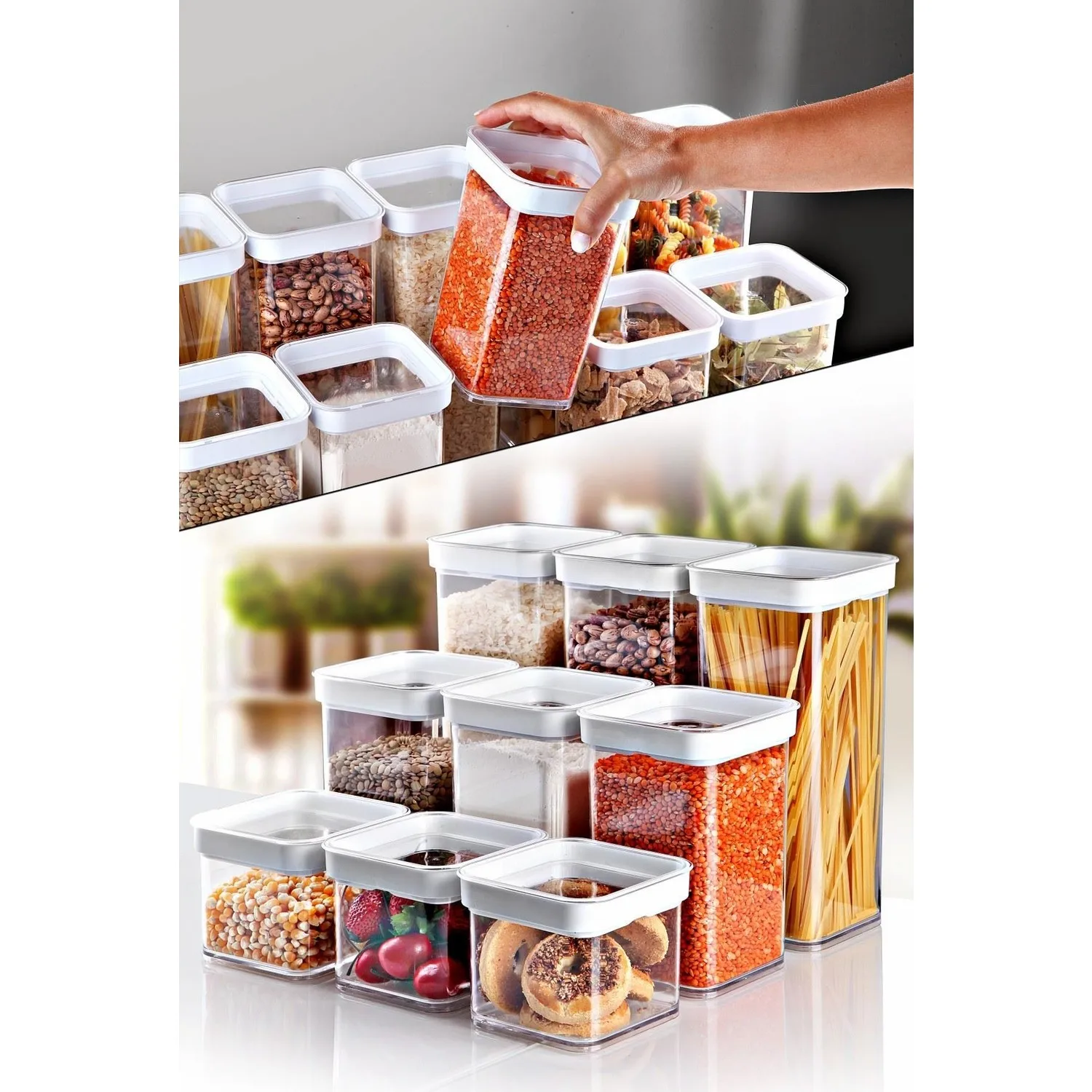 

9 Pcs. Luxury Storage Container with Vacuum Lid-1200 ML-1000ML-700-ML