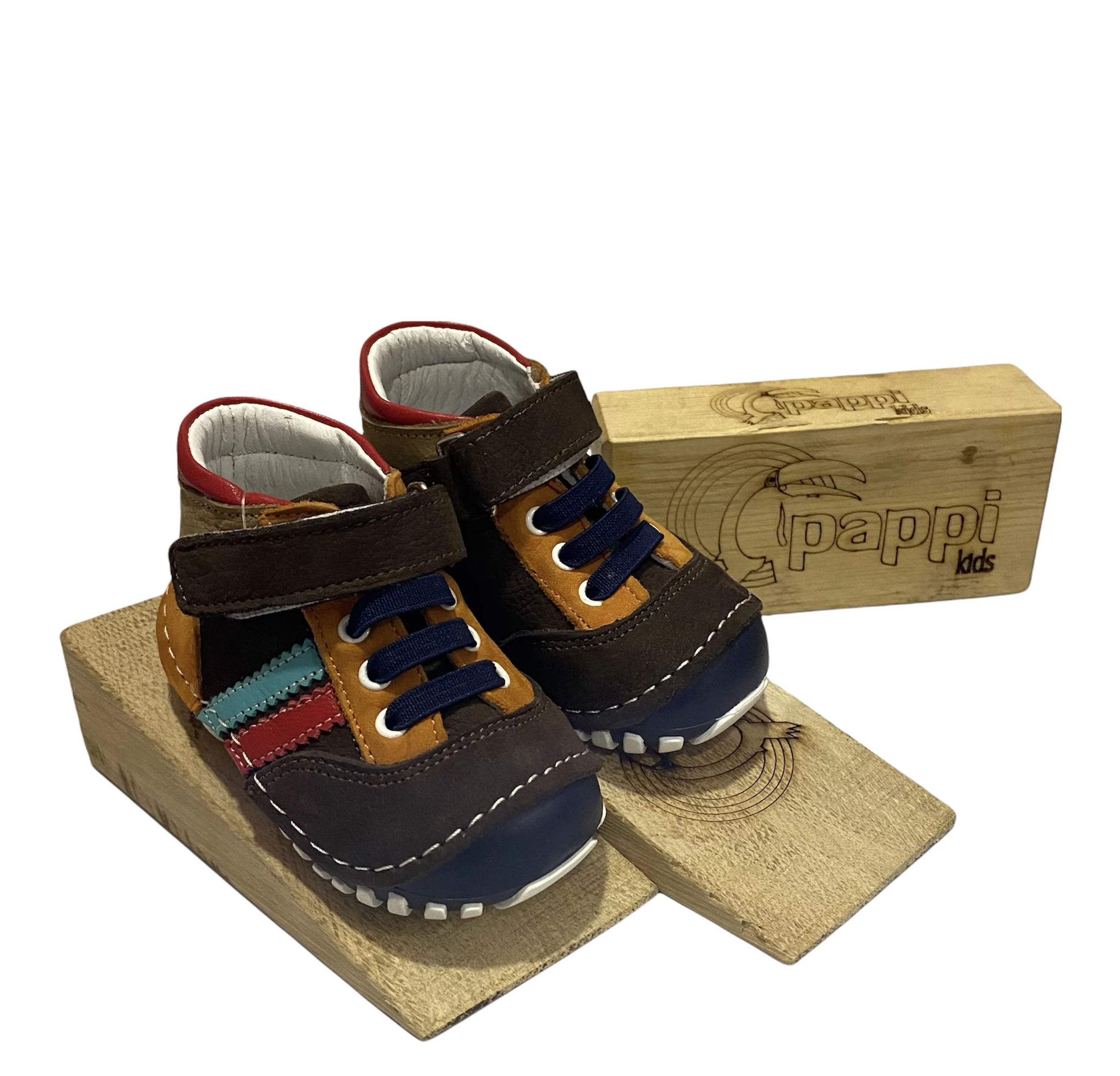 

Pappikids Model(711) Boy's First Step Orthopedic Leather Shoes