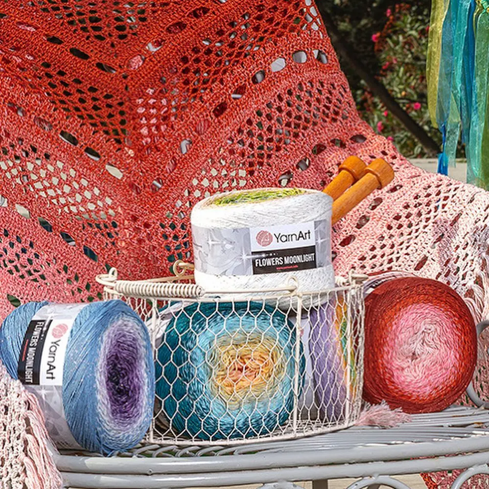 Yarnart цветы лунный торт пряжа 260gr 1000mt Хлопок люрексом смесь ручная вязка крючком