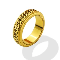 hip hop rap hot selling titanium steel plated 18k gold finger ring tail ring hand jewelry