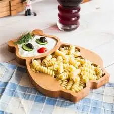 

Wooden Beech Tree Nostalgic Snack Breakfast Serving Plate