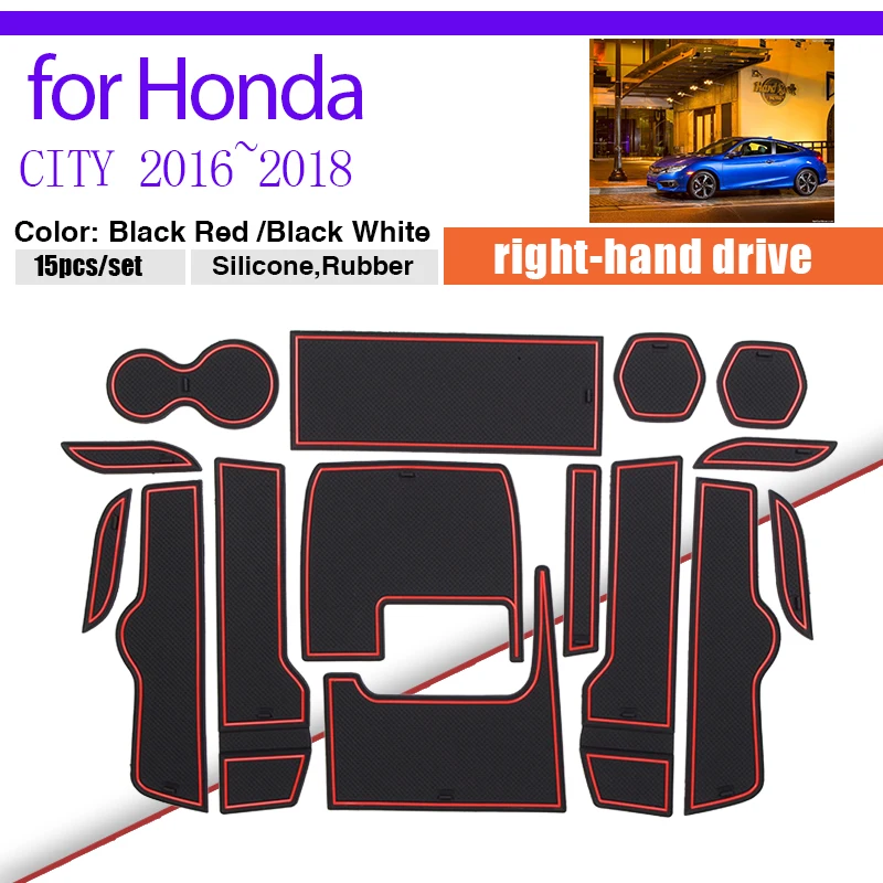

Резиновый пыленепроницаемый коврик для Honda Civic FC FK Тип R 10 2016 ~ 2018 2017, Противоскользящий коврик для дверной канавки, подставка для ворот, слот д...