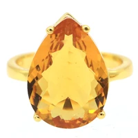 20x18mm anniversary created citrine london blue topaz daily wear 14k gold silver rings wholesale drop shipping