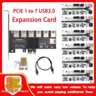 PCIE от 1 до 7, слот для расширенной карты USB 3,0, 6 шт., Райзер PCI-E, карта Увеличителя, концентратор, адаптер для майнинга биткоинов