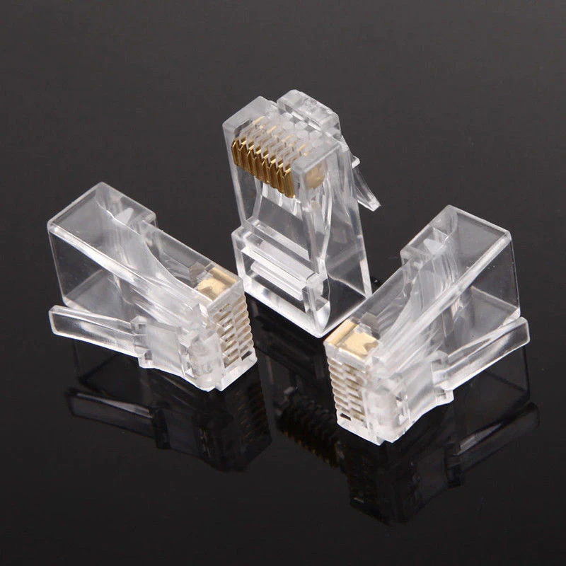 

100pcs/Set CAT6/CAT5E RJ45 Network Modular Plugs Internet Wire Cable Connectors CAT5e End Pass Computer Cables Connectors