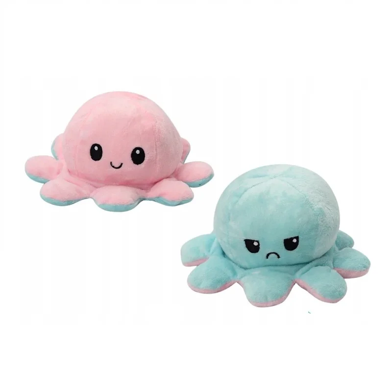 Осьминог перевертыш 18 30 см мягкая игрушка для детей двусторонний плюшевые