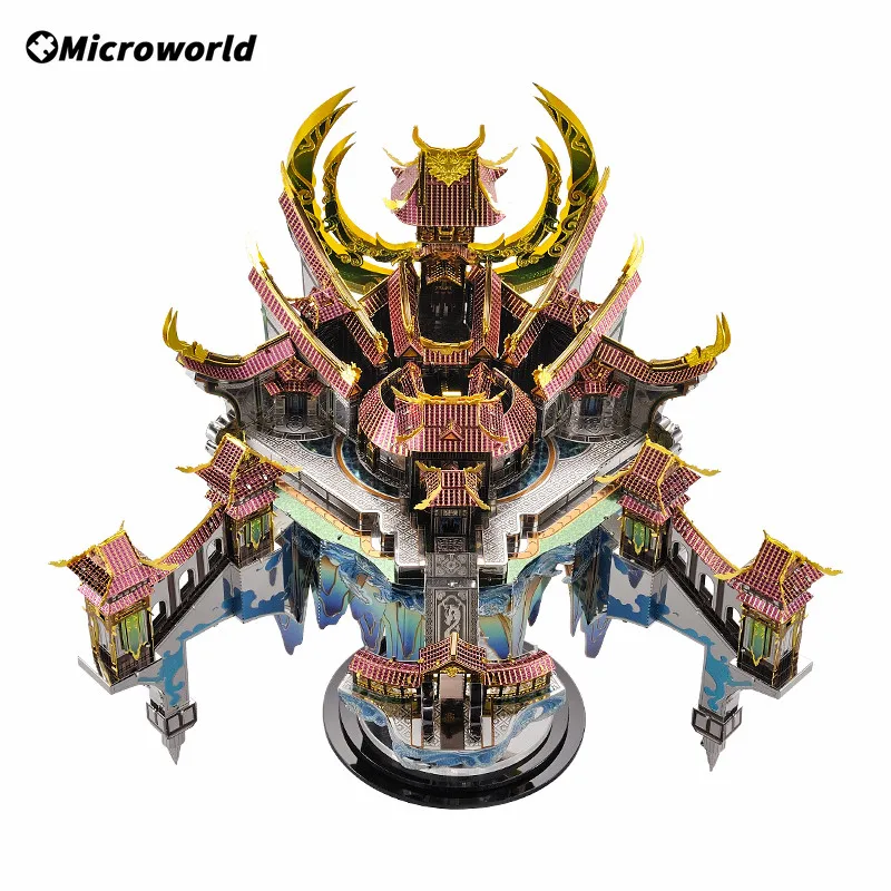 

Microworld Dragon Palace Model DIY Handmade Jigsaw 3D Metal Model Puzzle Kit Educational Toys For Children Creative Desktop Gift
