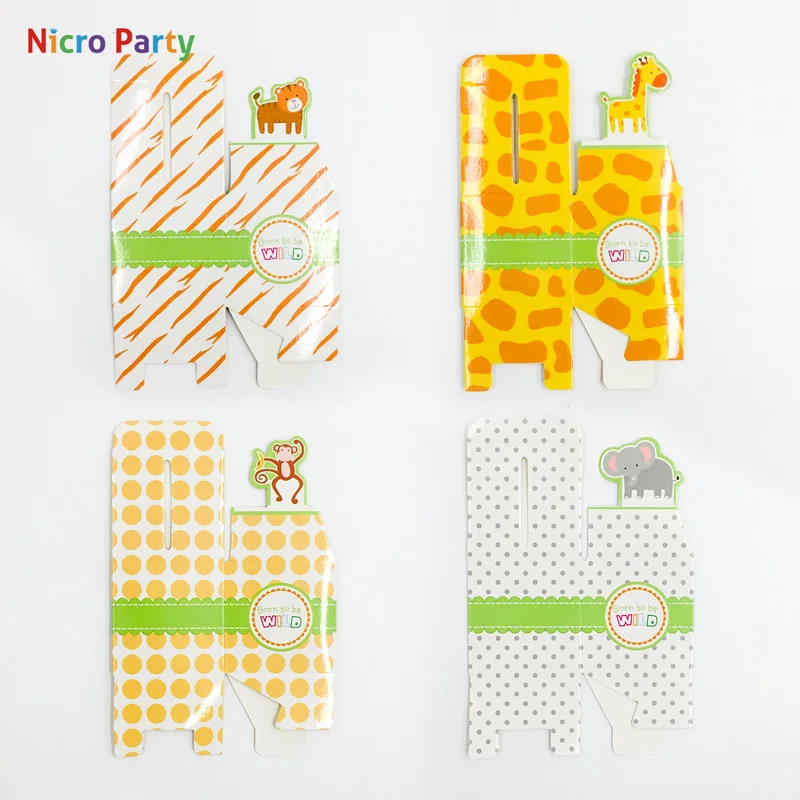 Nicro 5 шт./компл. 4 стиля &quotсделай сам&quot Сафари в виде животных подарочные коробки