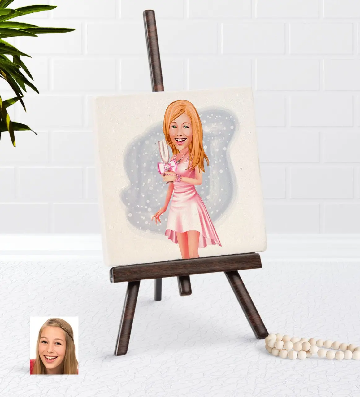 

Personalized Women 'S Caricature Of Şovaleli Natural Taş-41