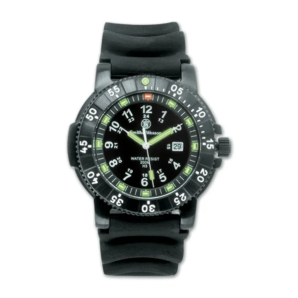 Smith &amp Wesson военные часы с резиновым ремешком модель diver' черный цвет 54027 |