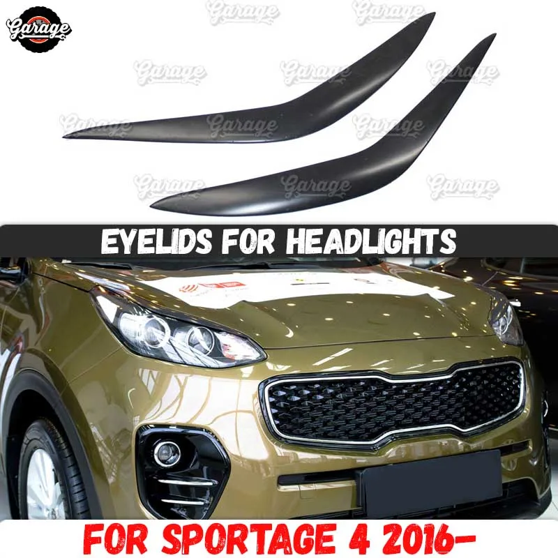 Накладки для передних фар Kia Sportage 4 2016 АБС пластик накладки ресниц бровей