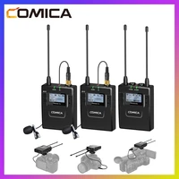 comica cvm wm300a professional uhf 96 channels wireless lavalier lapel microphone for nikon canon sony dslr camera camcorder
