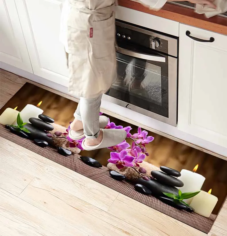 Другое спа камни цветы Цветочные свечи 3d печать Нескользящая микрофибра