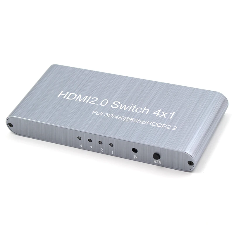 

Wiistar HDMI 2.0 Splitter 4x1 Switch Switcher 4 In 1 Out Support 4K*2K 60Hz HDCP 2.2 Full HDMI 3D for Blu-ray DVD