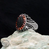 original sterling 925 silver mens ring with zircon stones mens jewelry all sizes are available