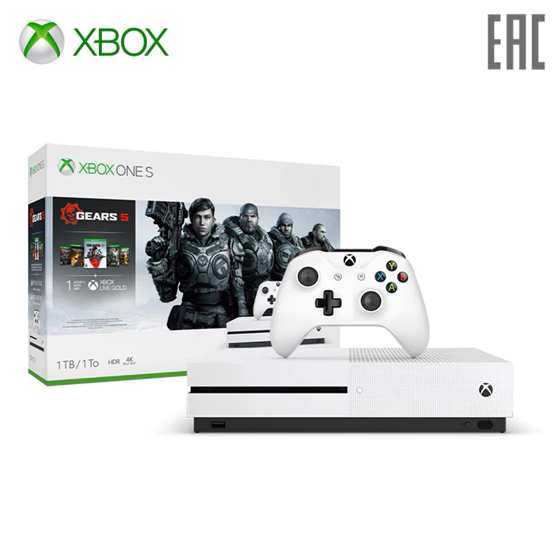 Игровая консоль Xbox One S 1Tb с играми Gears 5+ Ultimate-издание Gears of War+ Gears of War 2, 3 и 4