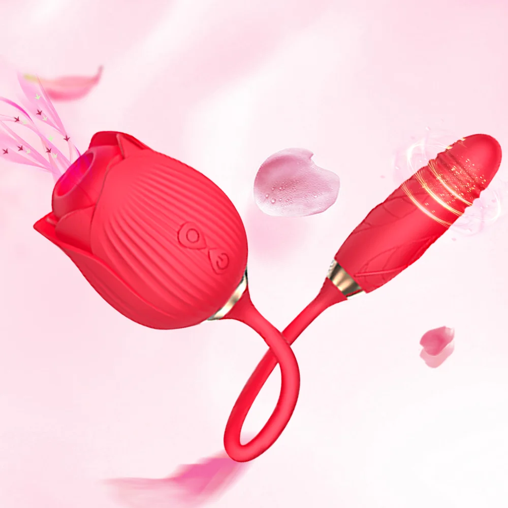 Автоматический телескопический розовый вибратор точки G 10 скоростей сосание