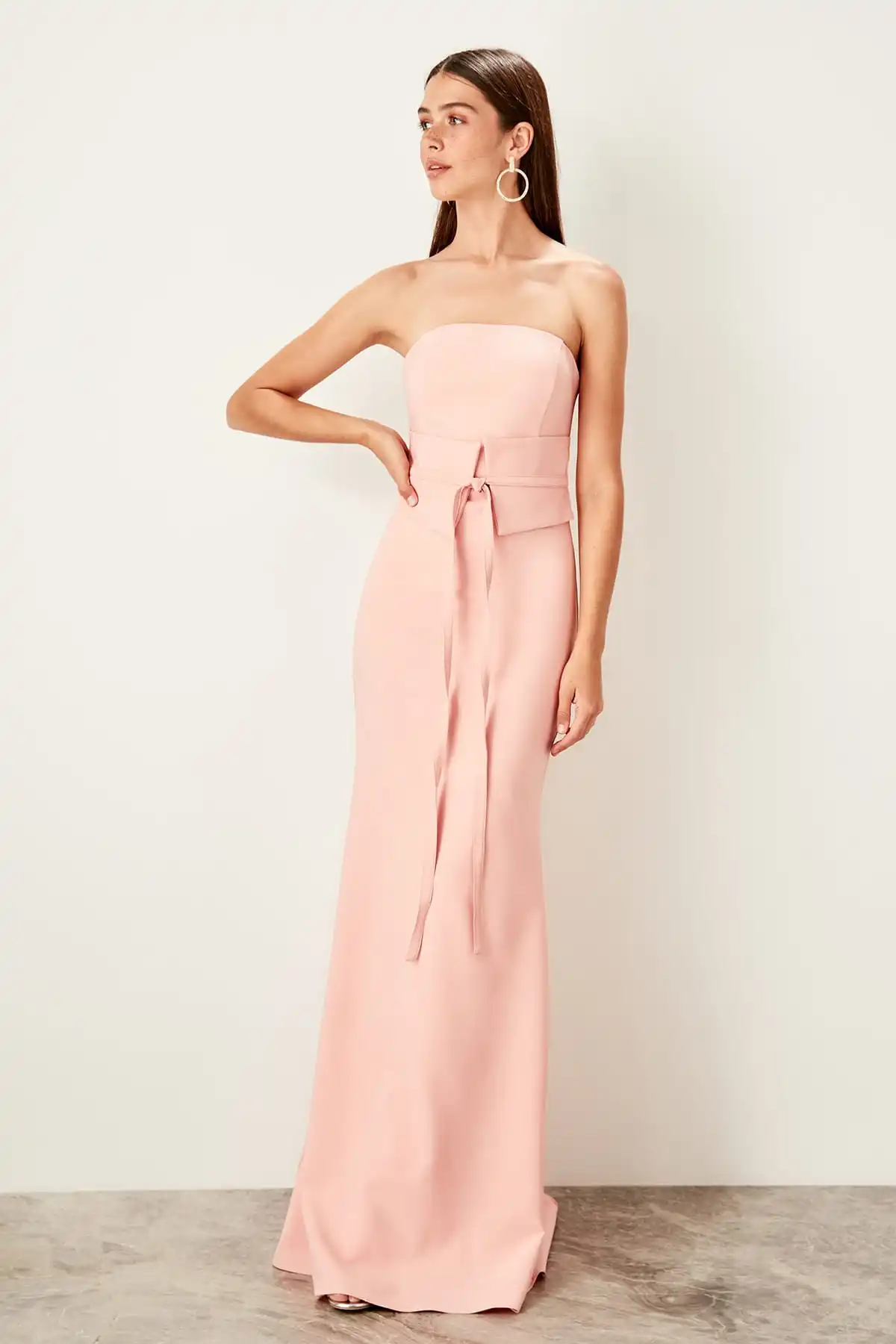 Trendyol ремень детальное вечернее платье TPRSS19BB0491 | Свадьбы и торжества