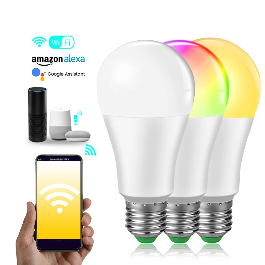 

Умная светодиодсветильник лампа Magic Life E27, 12 Вт, 15 Вт, 18 Вт, с Wi-Fi, лампочка интеллектуальная Wifi лампа 220 В, светодиодная лампочка RGBCWtcветодиодна...