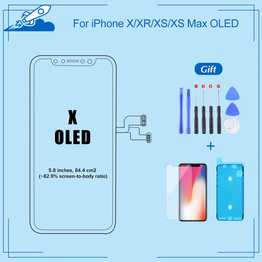AAA+++ для iPhone X XR XS Max с OEM 3D Force сенсорный дигитайзер сборка ЖК-экран дисплей Замена True Tone поддерживается