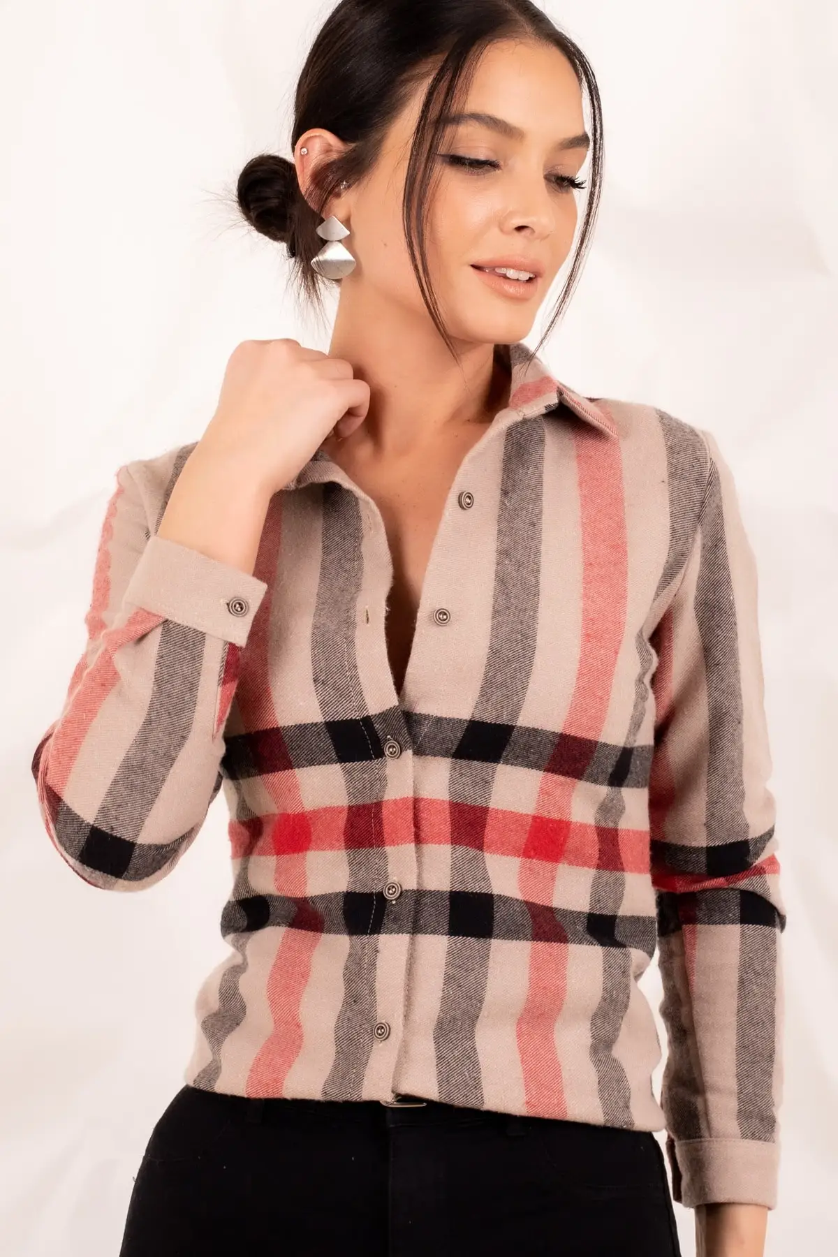 Harmonica Женская квадратная рубашка с длинным рукавом ARM-20K001094 |