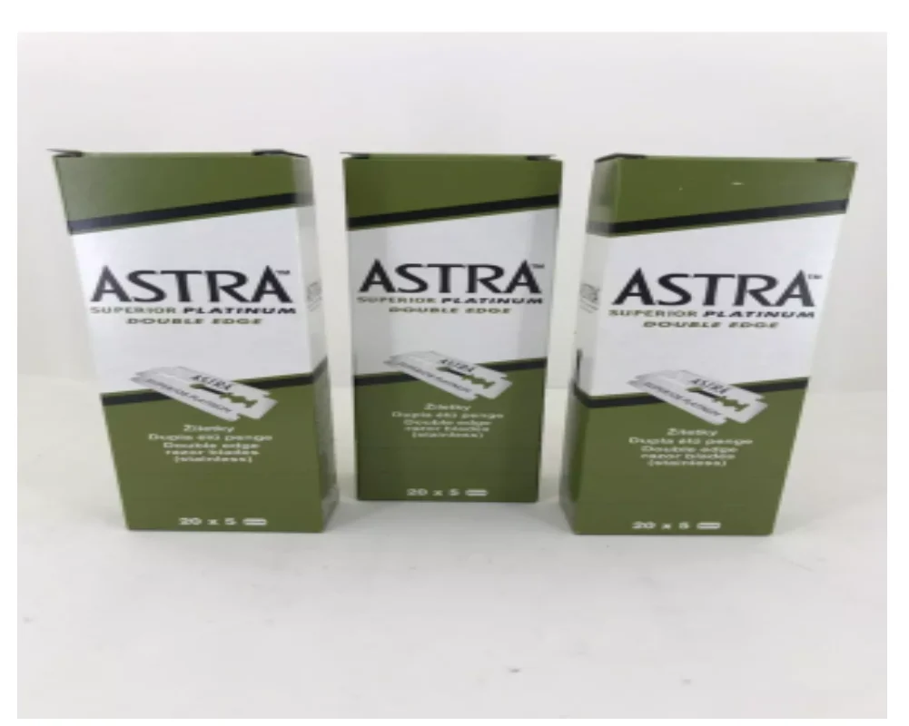 

Astra stn platin ift kenarl emniyetli jilet baklar tra yeil paket 5x20