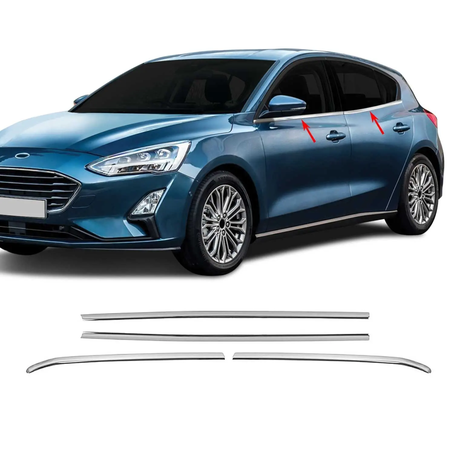 

Ford Focus 4 седан/Hb хромированная оконная рама отделка 4 шт. нержавеющая сталь (2018-)