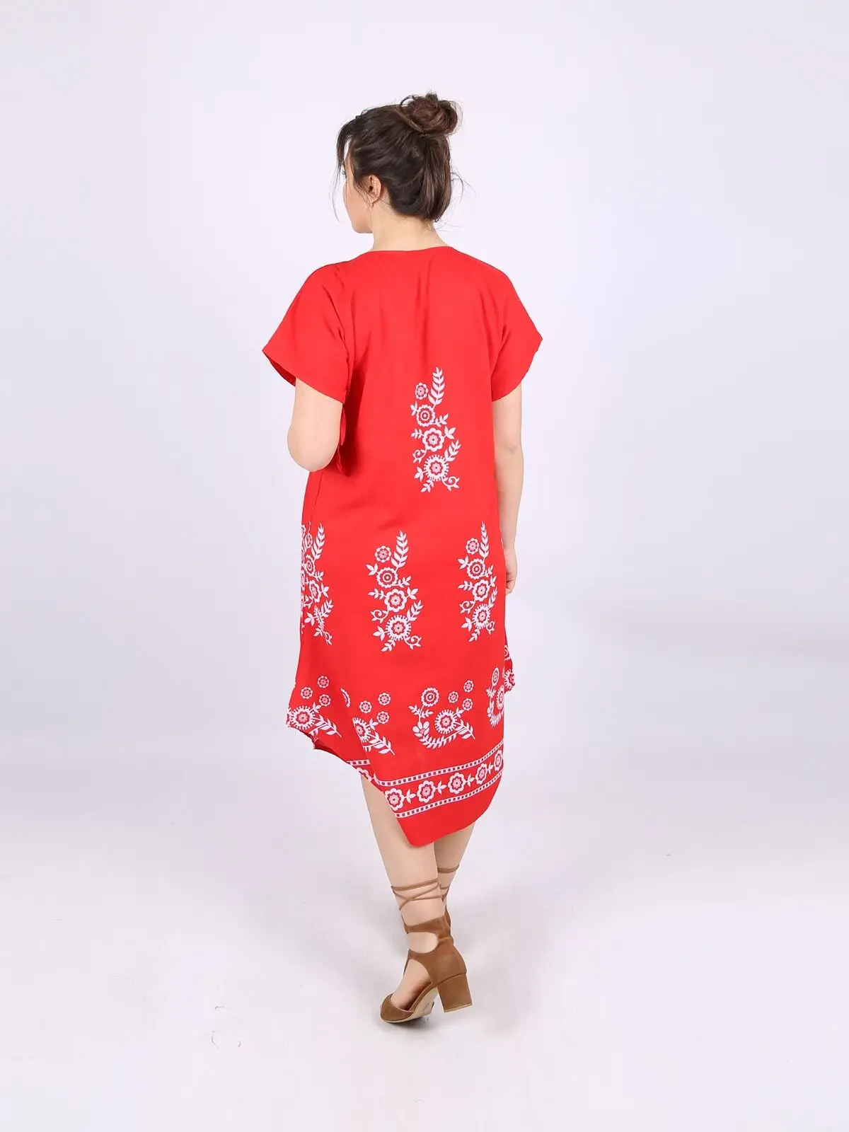 

Short Sleeve Summer Dress V4 Red