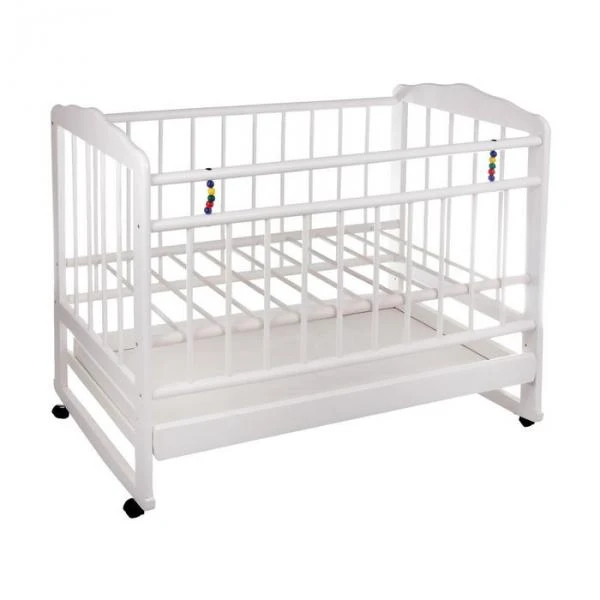 Кроватка Женечка белая с ящиком |