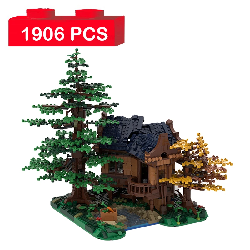 

Forest Lake House Model Building Blocks MOC Tree House Modular Bricks Family Cabin Constructor Toys for Children Xmas Gifts