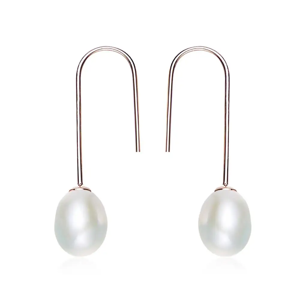 

ANNA QUEEN Freshwater Pearl Dangle Drop Earrings FishHook White Pearl Earrings Jewelry for Women PEW0003