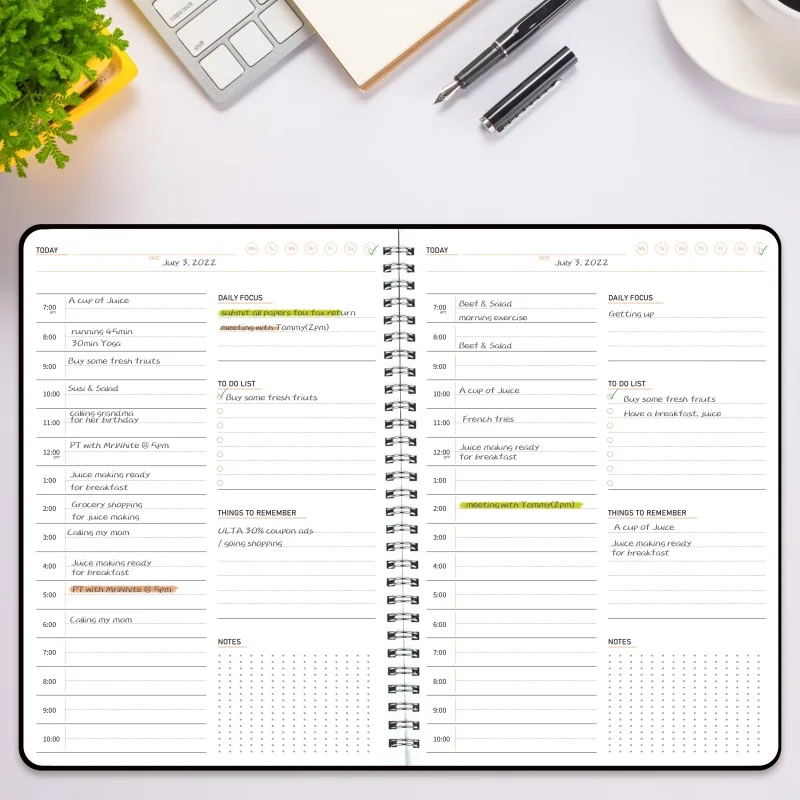 

Новый ежедневник, ежедневник без даты, ежечасная запись, книга B5, спиральные блокноты и журналы, твердая обложка, ежедневник, органайзер для ...