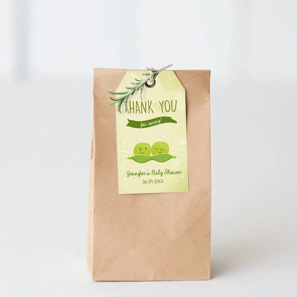 Бирка для подарков на заказ бирка подарка двух Горохов в капсуле душа зеленых