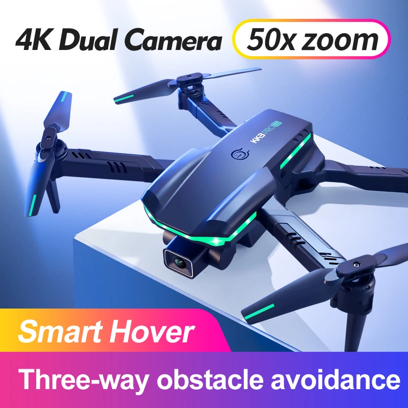 Новинка 2022 Профессиональный Квадрокоптер KK3 PRO 4K с двойной HD-камерой Wi-Fi FPV