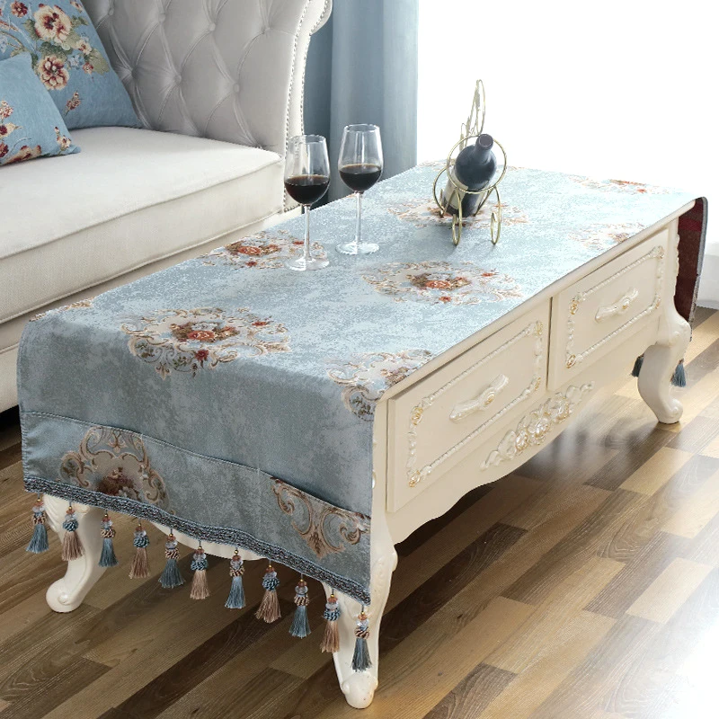 Роскошная скатерть с кисточкой вышитая прямоугольная для свадебного банкета